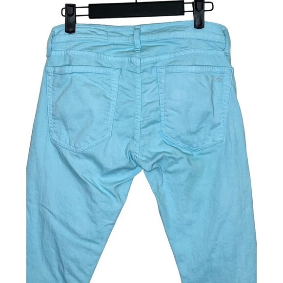 Rag & Bone Dre Capri Distressed Jeans Custom Hand Dye Aqua Blue SZ 4 NWT - Picture 5 of 12